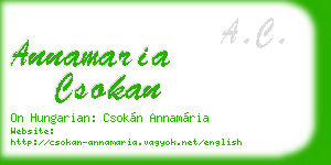 annamaria csokan business card